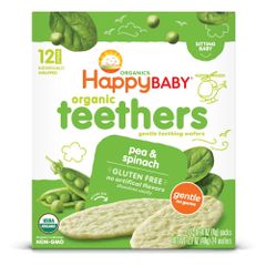 Bánh Ăn Dặm HappyBaby Organic Vị Đậu Hà Lan và Rau Bina 48g, Mỹ