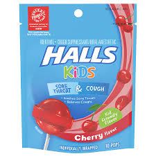 Halls Kid Kẹo Mút Ho & Viêm Họng vị Dâu 10 viên