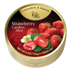 Cavendish & Harvey Kẹo Trái Cây Hộp Tròn Strawberry 175g Đức