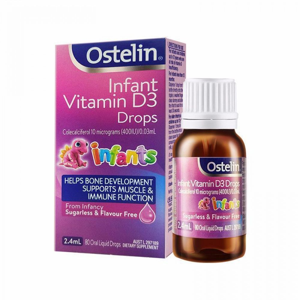 Bổ Sung Vitamin D3 Ostelin infant 2.4ml (Cho Bé Dạng Nhỏ Giọt), Úc