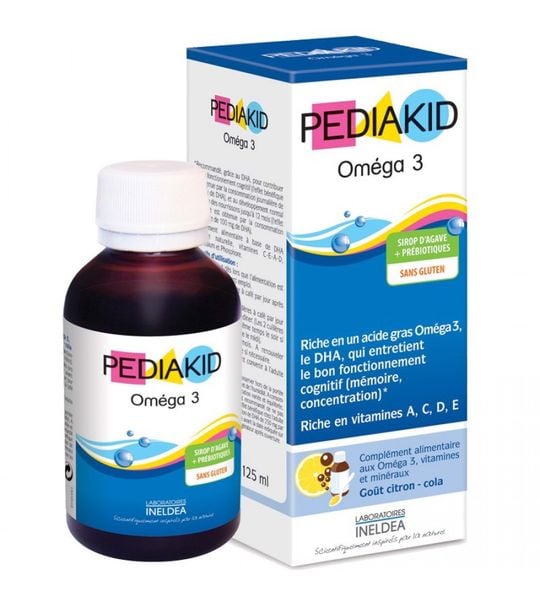 Siro Pediakid Bổ Sung Omega 3, Tăng Cường DHA (từ 6M) 125ml, Pháp