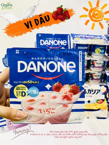 Sữa Chua Tươi Danone vị Dâu 70gx4, Nhật