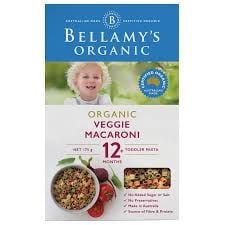 Nui Rau Củ Hình Ống Organic Bellamy's 175g cho Bé 12Tháng