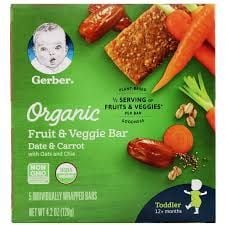 Bánh Ăn Dặm Gerber Hữu Cơ Hạt Chia, Trái Cây , Rau Củ 120g, Mỹ