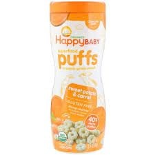 Bánh Ăn Dặm HappyBaby Organic Vị Khoai Lang, Cà Rốt 60g, Mỹ