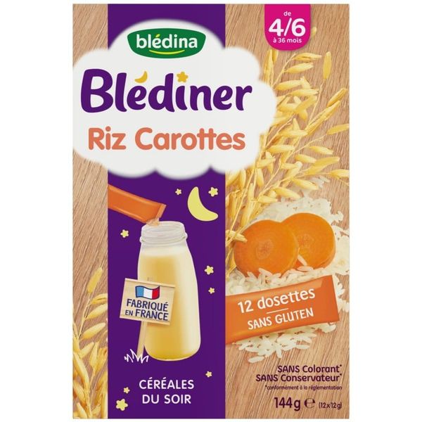 Bột Pha Sữa Bledina vị Gạo, Cà Rốt 144g, Pháp