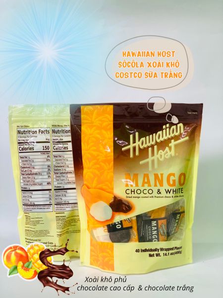 Chocolate Xoài Khô, Sữa Trắng Hawaiian 40 gói, Mỹ