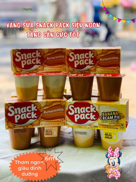 Váng Sữa Pudding  Snack Pack Butterscotch 92gr x 4 hủ 368gr Mỹ
