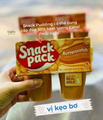 Váng Sữa Pudding  Snack Pack Butterscotch 92gr x 4 hủ 368gr Mỹ