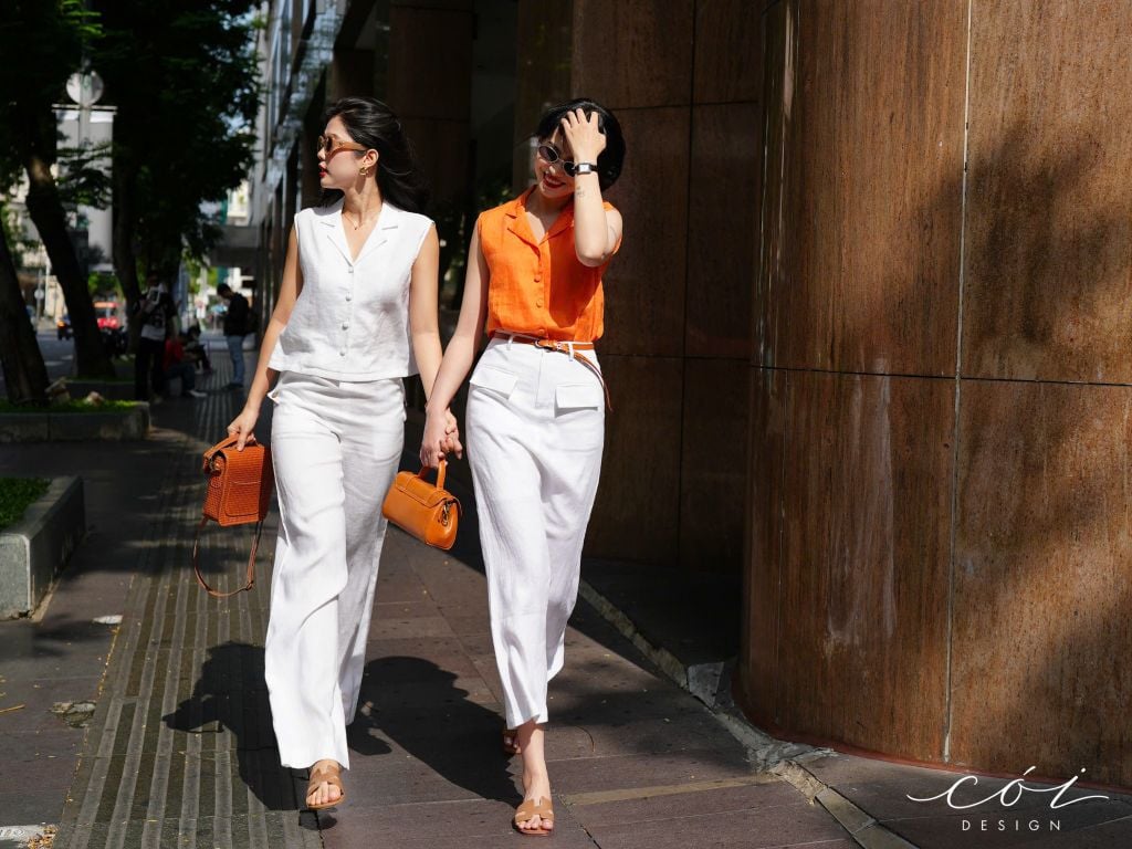 Áo sát nách nút bọc Linen tưng premium Cói Design