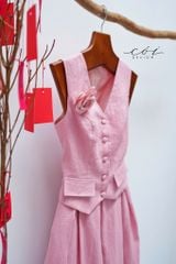 Áo gile 2 nắp túi Linen tưng premium Cói Design