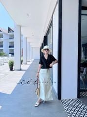 Chân váy xẻ 2 bên Linen tưng premium Cói Design