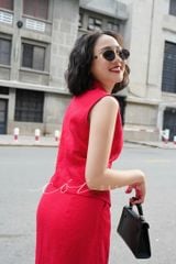 Áo gile cổ cánh én Linen tưng premium Cói Design