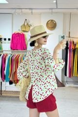 Áo tay phồng nút lưng linen hàn Cói Design