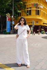 Áo 2 túi tay ngắn linen Cói Design