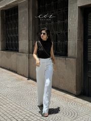 Quần suông phối nút linen tưng premium Cói Design