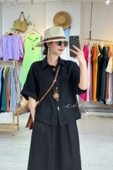 Áo sơ mi hàng nút đôi linen tưng premium Cói Design