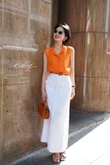 Áo sát nách nút bọc Linen tưng premium Cói Design