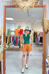 Quần short xếp ly form váy linen tưng premium Cói Design