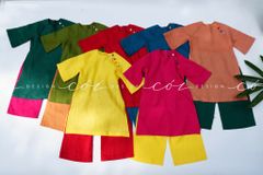 Set Áo Dài Bé Gái Sắc Xuân Linen Cói Design