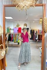 Chân váy tầng Linen tưng premium Cói Design