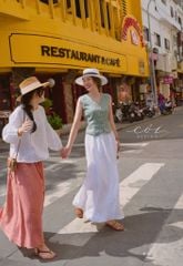 Chân váy suông lưng thun linen tưng Cói Design