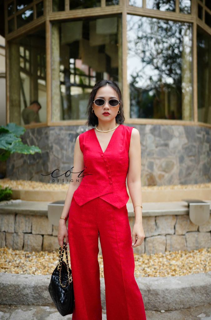 Quần suông ly giữa Linen tưng premium Cói Design