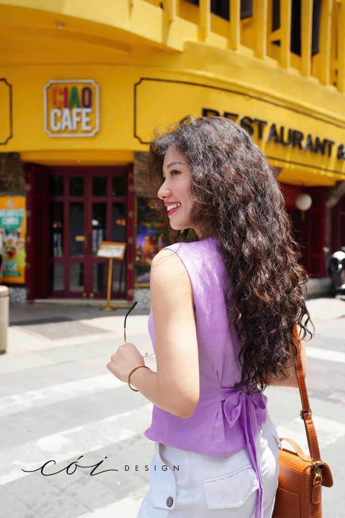 Áo gile phối dây linen tưng premium Cói Design