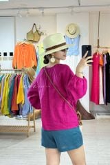 Áo Thêu hoa tay phồng cổ xếp nhún linen tưng premium Cói Design