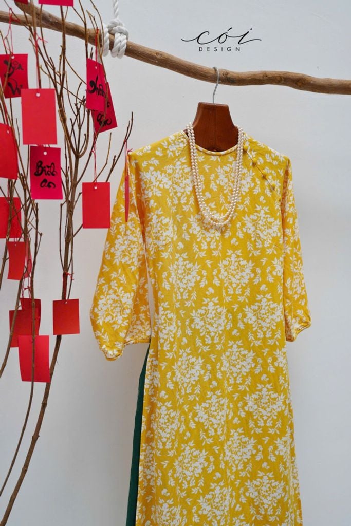 Áo dài sắc xuân Linen tưng premium Cói Design