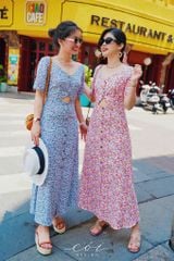 Đầm phối nơ lưng linen hàn Cói Design