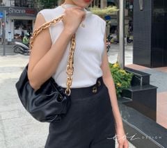 Áo cổ lọ vải dập ly Cói Design