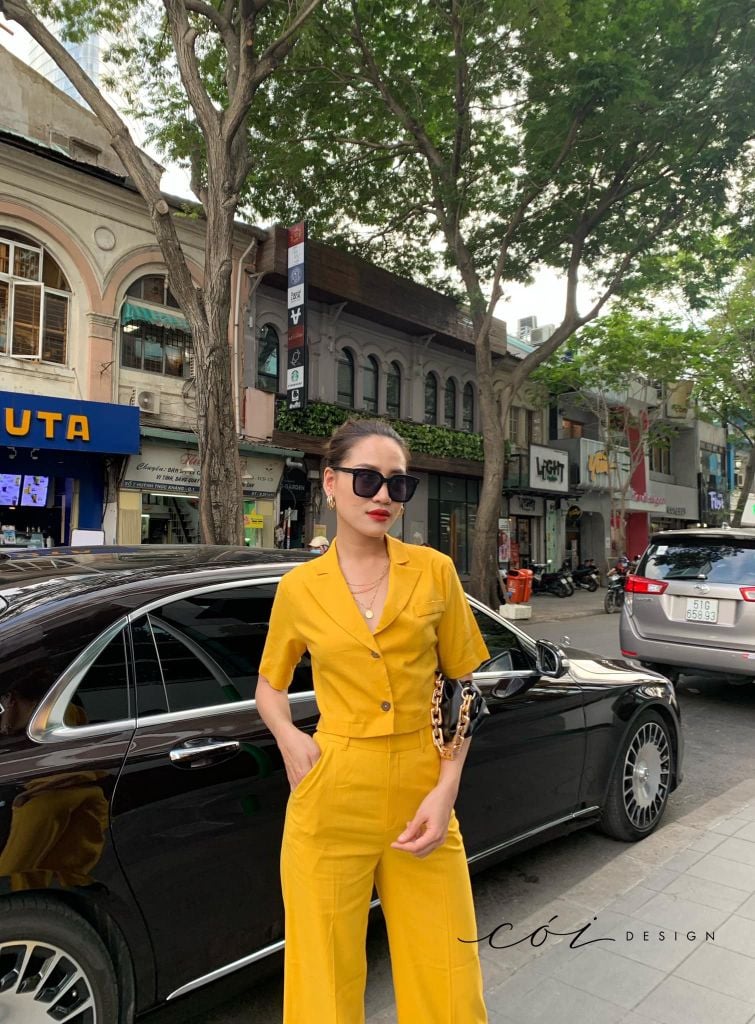 Set áo croptop quần suông linen Cói Design