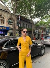 Set áo croptop quần suông linen Cói Design