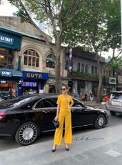 Set áo croptop quần suông linen Cói Design