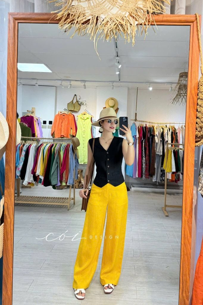 Quần suông linen tưng premium Cói Design