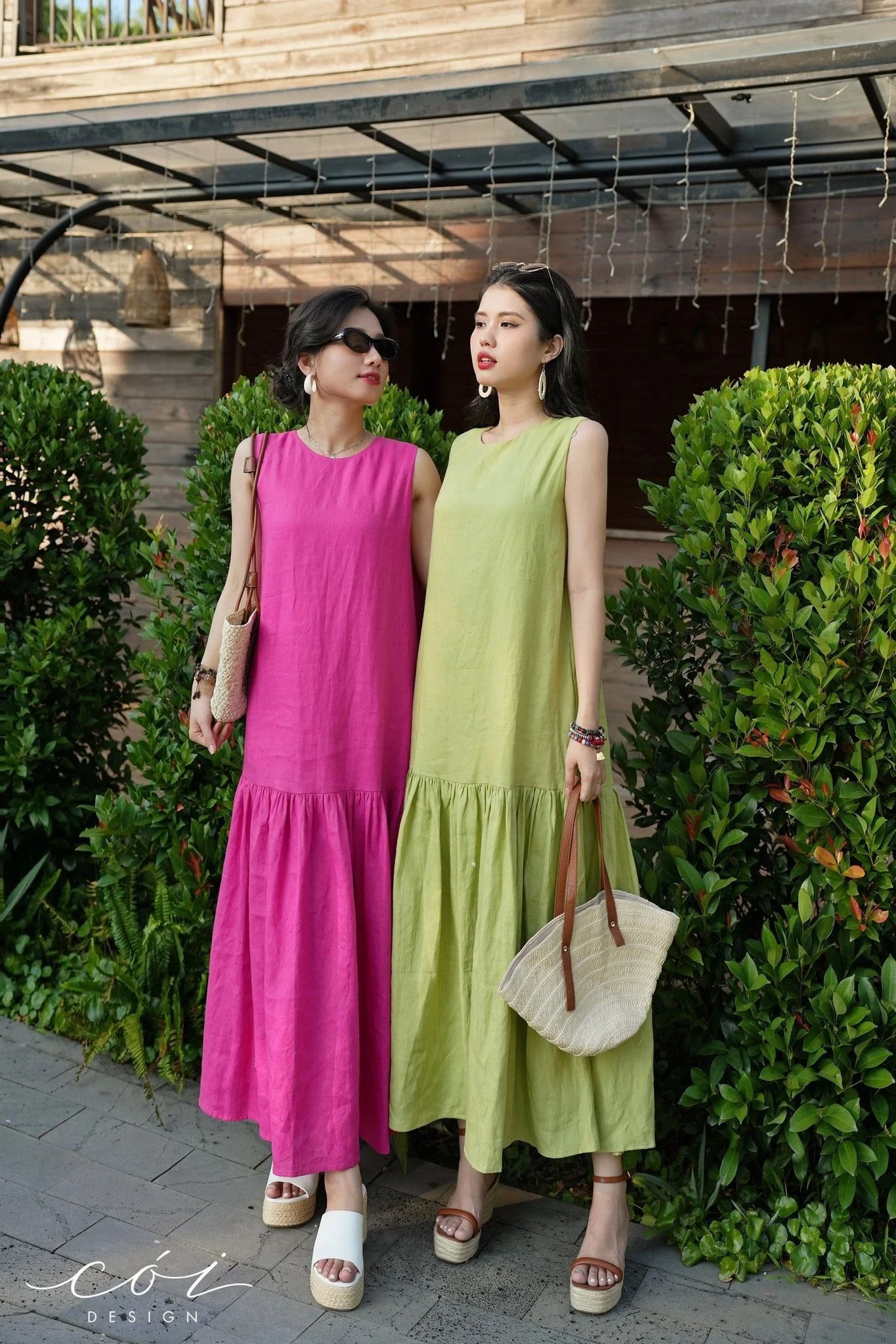Đầm suông maxi linen tưng premium Cói Design