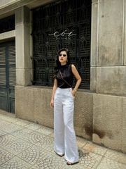 Quần suông phối nút linen tưng premium Cói Design