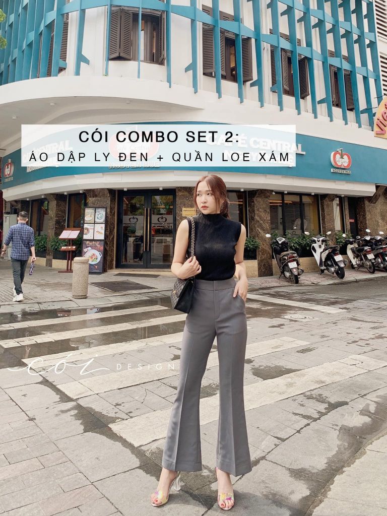 Quần ống loe Gold Cói Design
