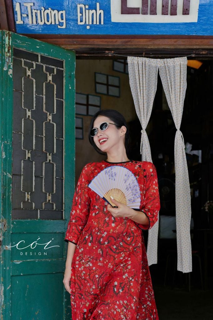 Áo dài sắc xuân Linen tưng premium Cói Design