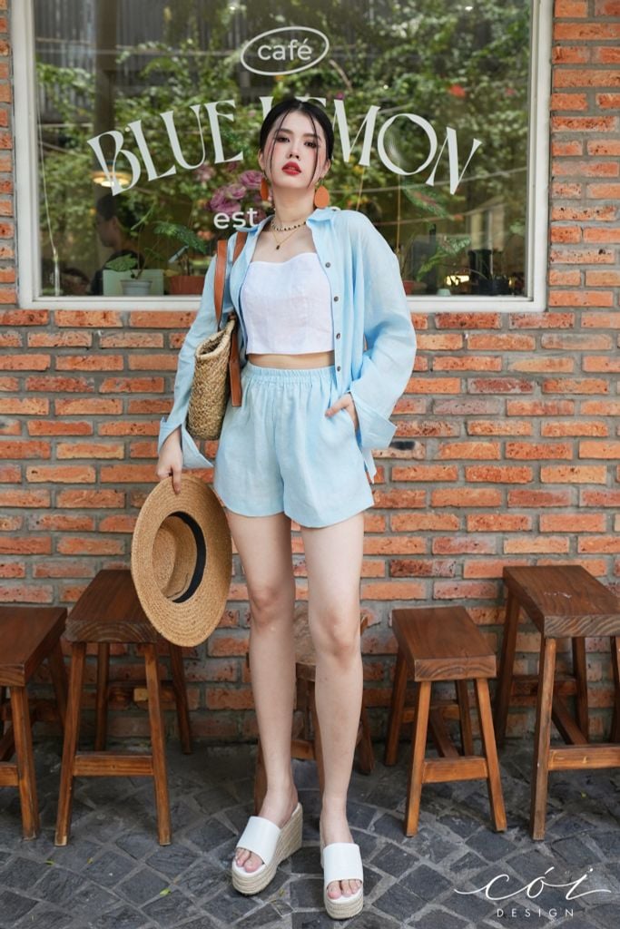 Quần short lưng thun Linen tưng premium Cói Design