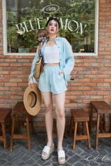 Quần short lưng thun Linen tưng premium Cói Design