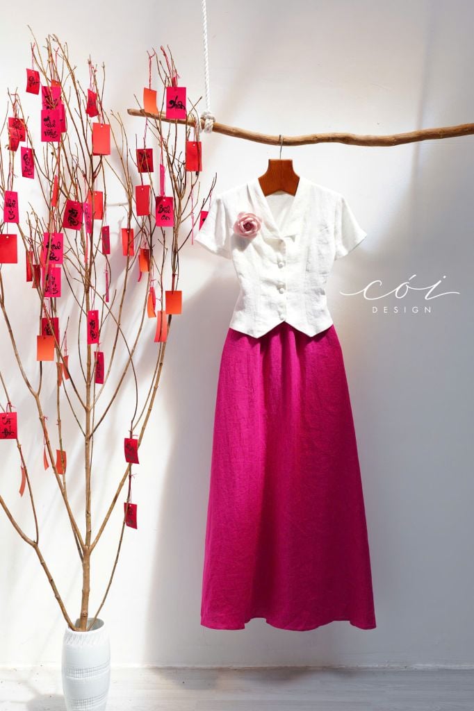 Áo cổ cánh én tay ngắn Linen tưng premium Cói Desgin