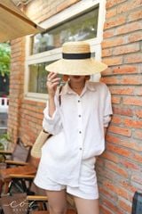 Áo sơ mi suông linen tưng premium Cói Design