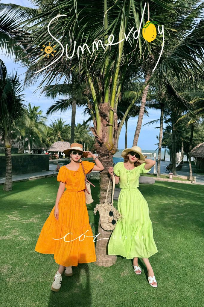 Áo croptop tay phồng phối nơ Linen tưng premium Cói Design