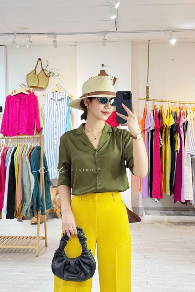 Áo lụa danton tay dài Cói Design