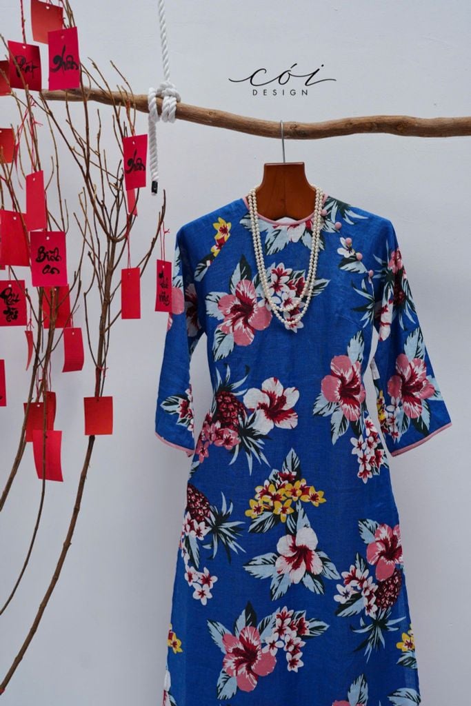 Áo dài sắc xuân Linen tưng premium Cói Design