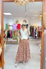 Chân váy tầng Linen tưng premium Cói Design
