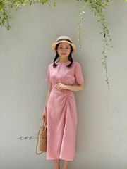 Đầm linen rút eo Cói Design