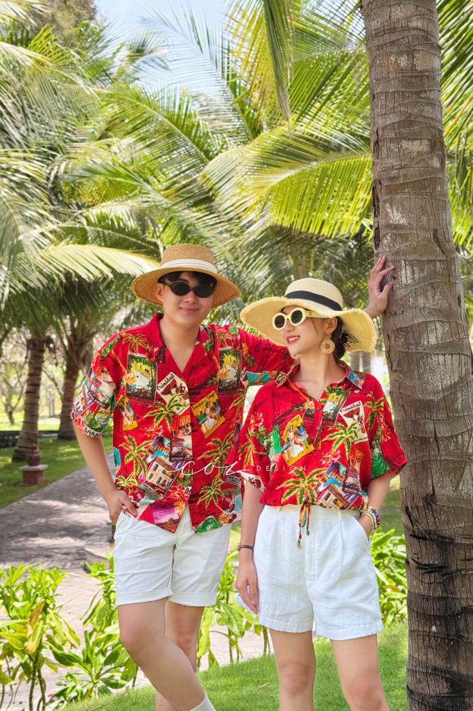 Áo sơ mi croptop rút dây linen tưng Cói Design